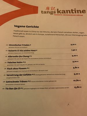 Vegan menu November 2019 at Tangs Kantine in Berlin