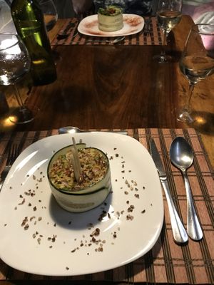 Vegan salads at dinner at Naino in Valladolid