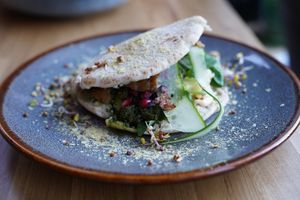 The best pita bread creation like everr  at Tru Kitchen in Tallinn