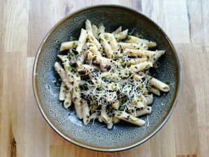 Portobello pasta at Tru Kitchen in Tallinn