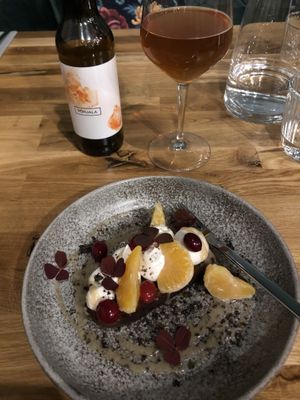Põhjala Meri (sour beer) and carrot cake at Tru Kitchen in Tallinn