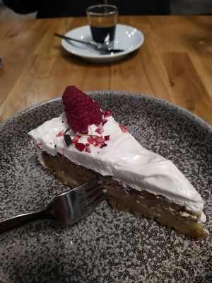 Cake for dessert at Tru Kitchen in Tallinn