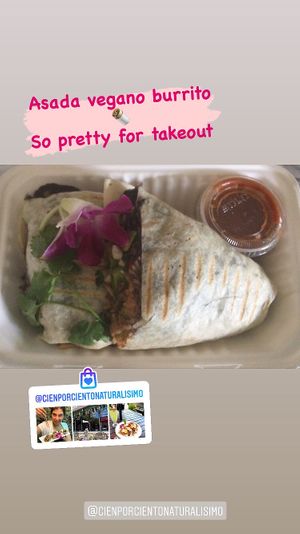 Burrito de asada vegano at Cien 100% Naturalisimo in Berwyn