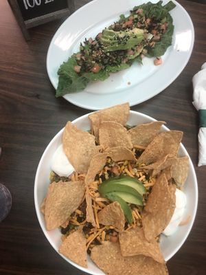 Wild rice salad and nachos  at Cien 100% Naturalisimo in Berwyn