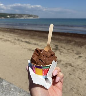 Oat milk chocolate ice cream   at Chococo in Swanage