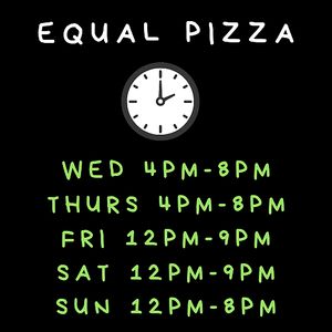 Opening Hours at Equal Pizza in Wallasey
