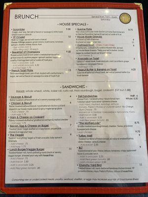 The menu at Yazoo Pass in Clarksdale