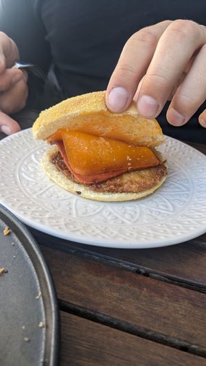 Bacon and egg muffin at Argi in Kensington