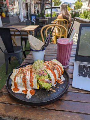 Giant breakfast burrito at Argi in Kensington