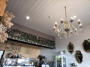 Cute interior, love the chandelier, more chandeliers required everywhere imo at Argi in Kensington