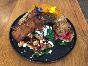 Vegan Brekkie Board (with added vegan feta) at Argi in Kensington