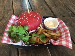 Jackfruit burger at Argi in Kensington