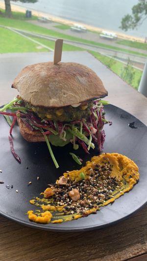 Veg Burger (vegan but called veg on menu)   at Native. in Ulladulla