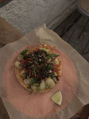 Tostada  at Tacos Oscar in Oakland