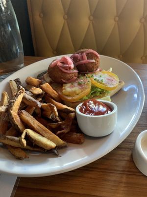 Not so crabby Po Boy sandwich made with fried hearts of palm at Life on Mars in Seattle