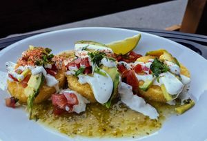sweet corn tamale cakes at Life on Mars in Seattle