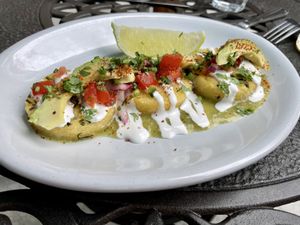 Sweet Corn Tamale Cakes at Life on Mars in Seattle