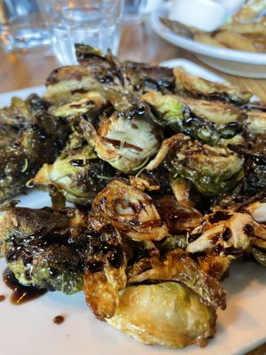 Brussels sprouts with balsamic glaze  at Life on Mars in Seattle