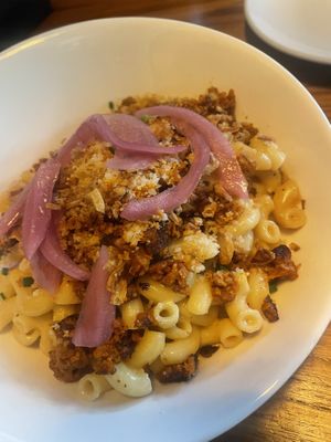 Mac & cheese with beyond crumb   at Life on Mars in Seattle