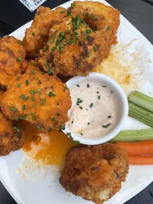 Cauliflower wings—recommended  at Life on Mars in Seattle