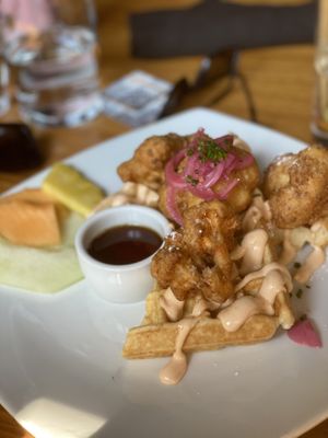 Chicken and Waffles  at Life on Mars in Seattle