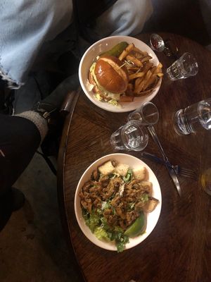Caesar salad and chicken sandwich  at Life on Mars in Seattle