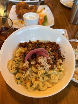 Mac & chorizo and buffalo wings   at Life on Mars in Seattle