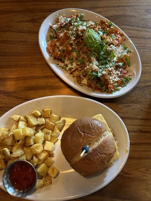 Chilaquiles and Bad Wolf Breakfast Sandwich  at Life on Mars in Seattle