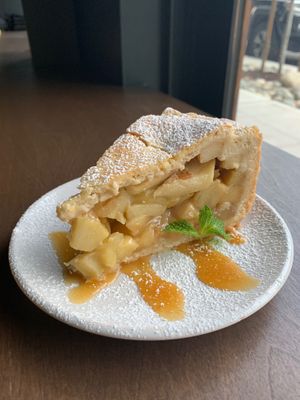 Apple pie with vegan caramel at Life on Mars in Seattle
