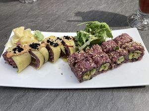 83 Kürb Cobain, 72 Avocado Seitan at Tiger Club Vegan Sushi in Berlin