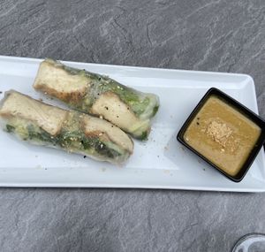 summer rolls with a peanut sauce at Tiger Club Vegan Sushi in Berlin