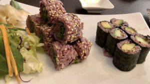 Just lettuce in a roll……. Not much… for about €6... at Tiger Club Vegan Sushi in Berlin