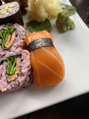 Salmon Nigiri  at Tiger Club Vegan Sushi in Berlin