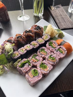 Vegan sushi platter  at Tiger Club Vegan Sushi in Berlin