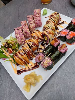 Different sushis at Tiger Club Vegan Sushi in Berlin
