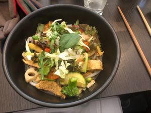 Udon with tofu at Tiger Club Vegan Sushi in Berlin