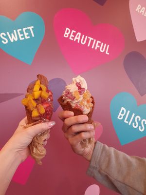 Chocolate and vanilla  at Yoga-urt in Los Angeles