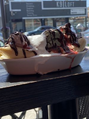 The Best Banana Split in the Universe.  at Yoga-urt in Los Angeles