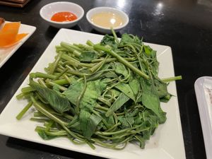 Boiled morning glory with fermented bean curd, 59,000 VND  at Sen Vegan House in Ho Chi Minh City