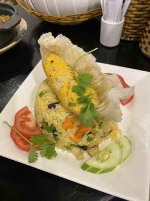 ‘Egg’ fried rice  at Sen Vegan House in Ho Chi Minh City