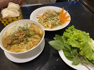 Pho and mango salad  at Sen Vegan House in Ho Chi Minh City