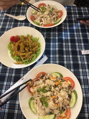 Try the fried wheat Gluten. It’s great!  at Sen Vegan House in Ho Chi Minh City