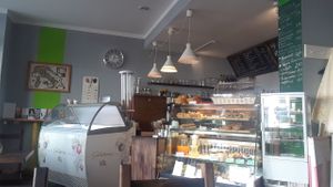 That freezer is full of vegan options  at Miros Cafe in Berlin