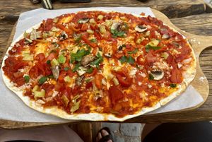 Flammkuchen Teufli  at Brauhaus Ehrstein in Hinterweidenthal