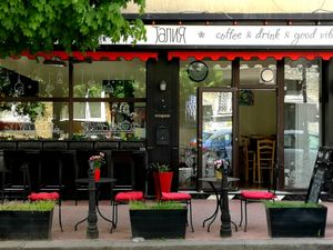 outdoor sitting during the summer season available 
 at Rawcakes Thalia  in Sofia