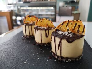 Mini orange-choco muss cakes at Rawcakes Thalia  in Sofia