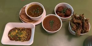 Selection of vegan food   at Bundobust in Liverpool