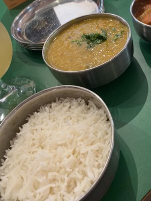Rice and tarka dal  at Bundobust in Liverpool