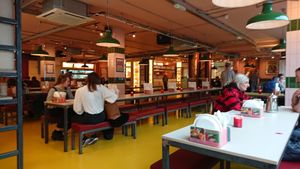 Casual shared tables and order-at-the-bar at Bundobust in Liverpool