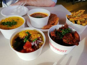 a selection of vegan dishes from Bundobust at Bundobust in Liverpool